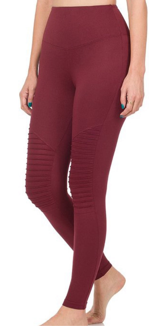 Moto leggings (burgundy)