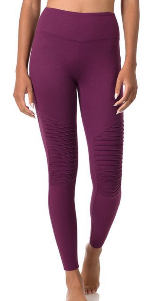 Moto leggings (plum)